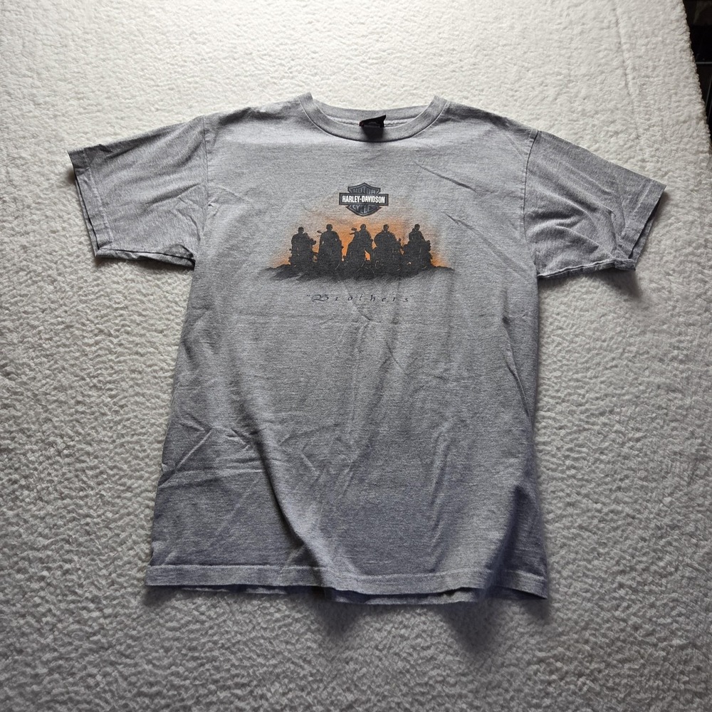 Vintage Harley-Davidson Shirt Mens Large Gray Michigan City IN Eagle Graphic Tee
